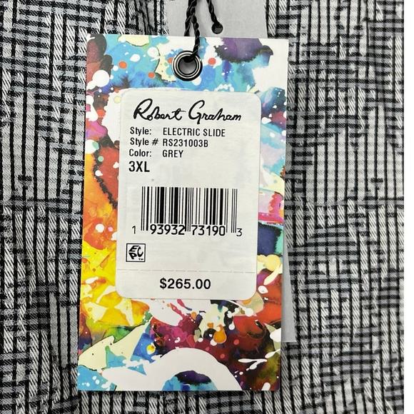 $265 Robert Graham Mens Electric Slide Button Up Shirt Long Sleeves Size 3XL New - Picture 14 of 16